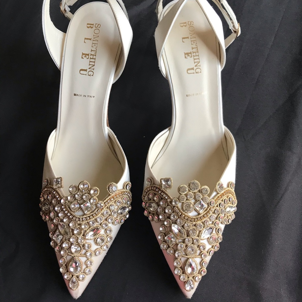 BHLDN Something Bleu Bridal collection heels SZ 10